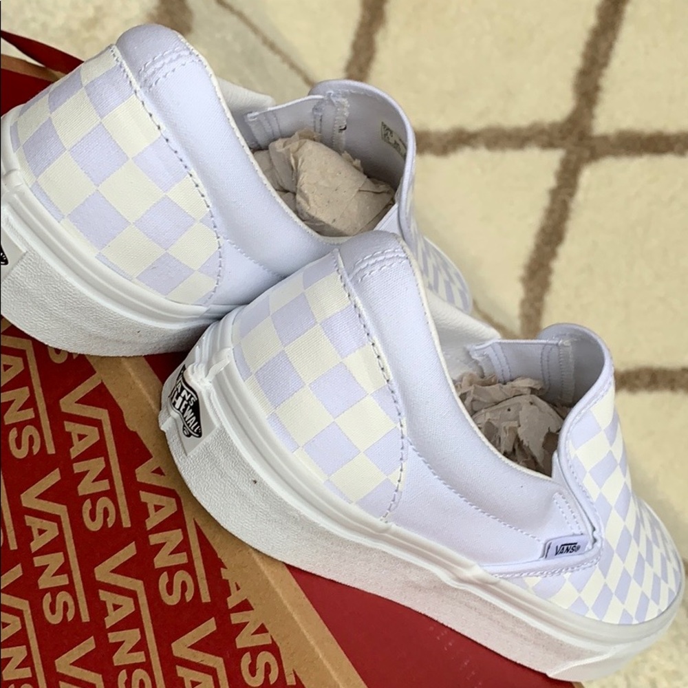 VANS CLASSIC SLIP ON CHECKERBOARD TRUE WHITE MENS - Picture 8 of 16